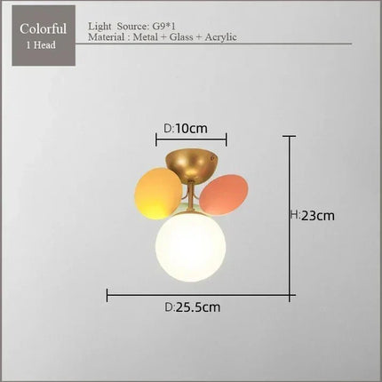 Lampe Enfant plafonnier moderne nordique en métal et verre design créatif - Luminous Place