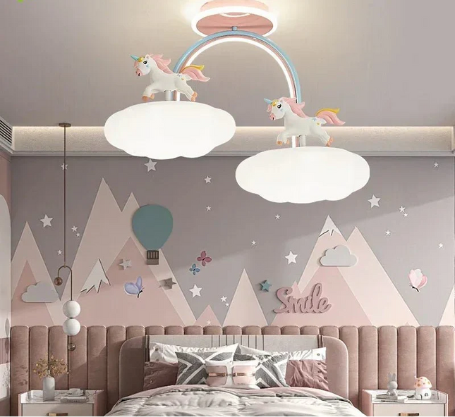 Lampe Enfant Plafonnier LED Licorne Moderne Nordique Ambiance Chaleureuse - Luminous Place
