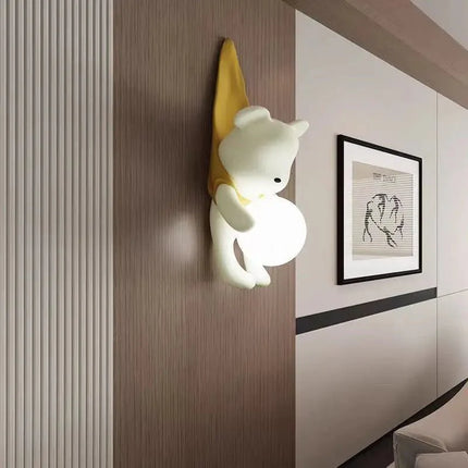 Lampe Enfant Applique Murale LED Style Moderne en Résine Crème, Lumière d’Ambiance Ajustable - Luminous Place