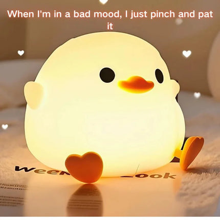 Lampe Enfant LED rechargeable en silicone forme canard, tactile et variable, lumière douce - Luminous Place