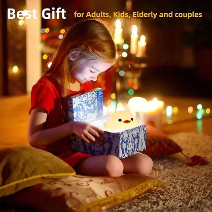 Lampe Enfant LED rechargeable en silicone forme canard, tactile et variable, lumière douce - Luminous Place