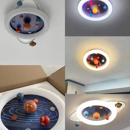 Lampe Enfant LED Plafonnier Moderne Trajectoire Planétaire pour Chambre Fille - Luminous Place