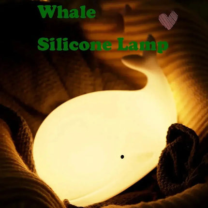 Lampe Enfant Veilleuse Baleine Silicone LED Tactile USB Rechargeable Lumière Chaude - Luminous Place