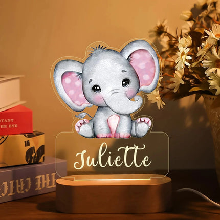 Lampe Enfant Veilleuse Animal en Acrylique Gravée, Lumière Douce Personnalisée - Luminous Place