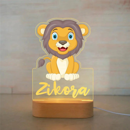 Lampe Enfant Veilleuse Animal en Acrylique Gravée, Lumière Douce Personnalisée - Luminous Place
