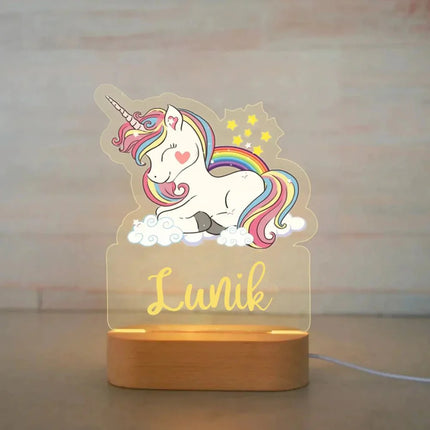 Lampe Enfant Veilleuse Animal en Acrylique Gravée, Lumière Douce Personnalisée - Luminous Place