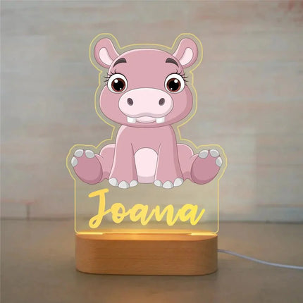 Lampe Enfant Veilleuse Animal en Acrylique Gravée, Lumière Douce Personnalisée - Luminous Place