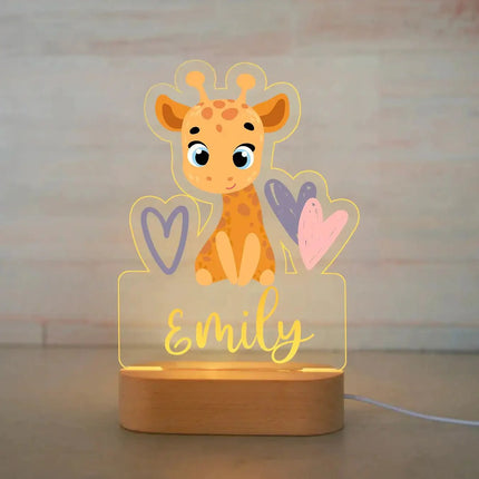 Lampe Enfant Veilleuse Animal en Acrylique Gravée, Lumière Douce Personnalisée - Luminous Place