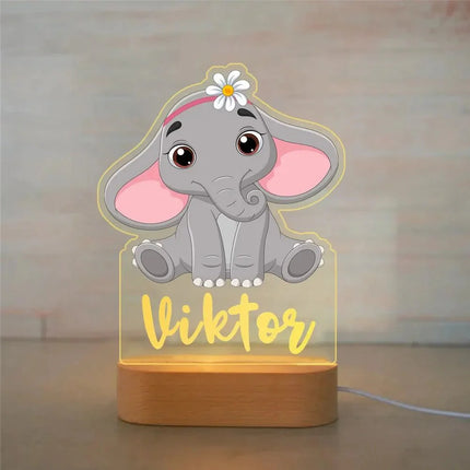 Lampe Enfant Veilleuse Animal en Acrylique Gravée, Lumière Douce Personnalisée - Luminous Place