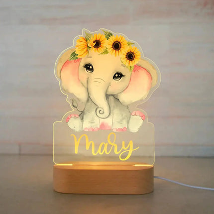 Lampe Enfant Veilleuse Animal en Acrylique Gravée, Lumière Douce Personnalisée - Luminous Place