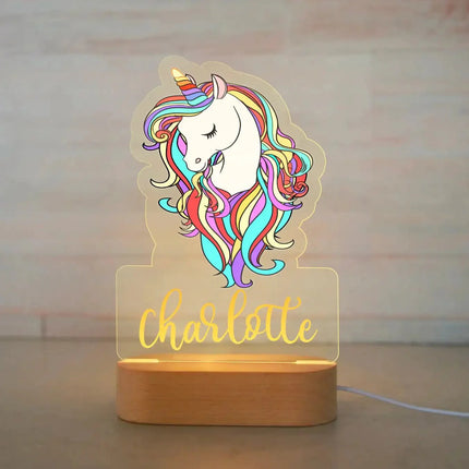 Lampe Enfant Veilleuse Animal en Acrylique Gravée, Lumière Douce Personnalisée - Luminous Place