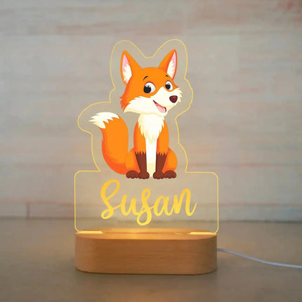 Lampe Enfant Veilleuse Animal en Acrylique Gravée, Lumière Douce Personnalisée - Luminous Place