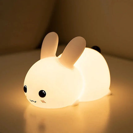 Lampe Enfant LED Silicone Rechargeable Lapin Veilleuse RGB Tactile - Luminous Place