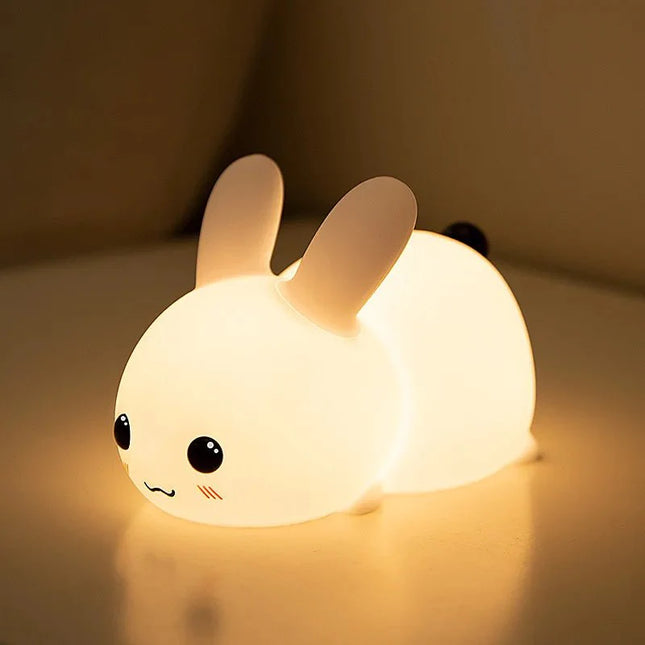 Lampe Enfant LED Silicone Rechargeable Lapin Veilleuse RGB Tactile - Luminous Place