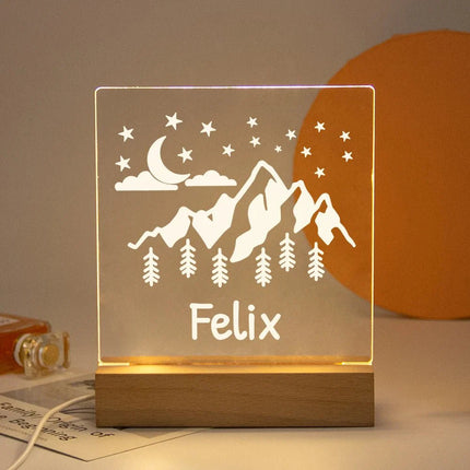 Lampe Enfant Veilleuse LED 3D Personnalisée USB en Cristal pour Chambre Cozy - Luminous Place