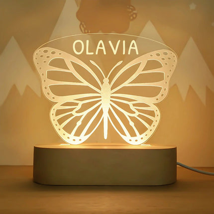 Lampe Enfant USB personnalisée en bois avec lumière LED douce pour chambre bébé - Luminous Place