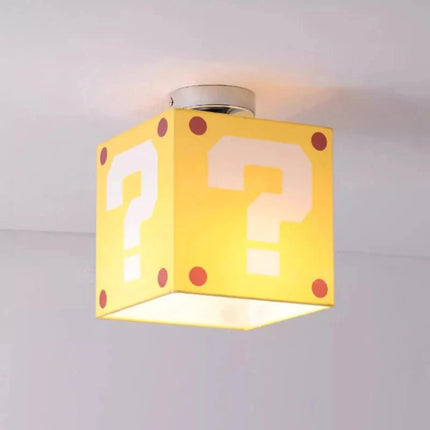 Lampe Enfant Plafonnier Jaune Créatif en Tissu Lin, Lumière Chaude - Luminous Place