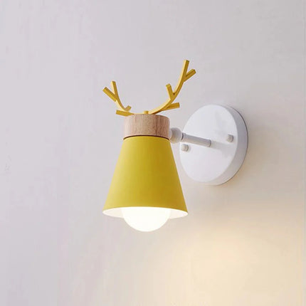 Lampe Enfant Applique Murale Nordique en Bois Cerf LED Réglable - Luminous Place
