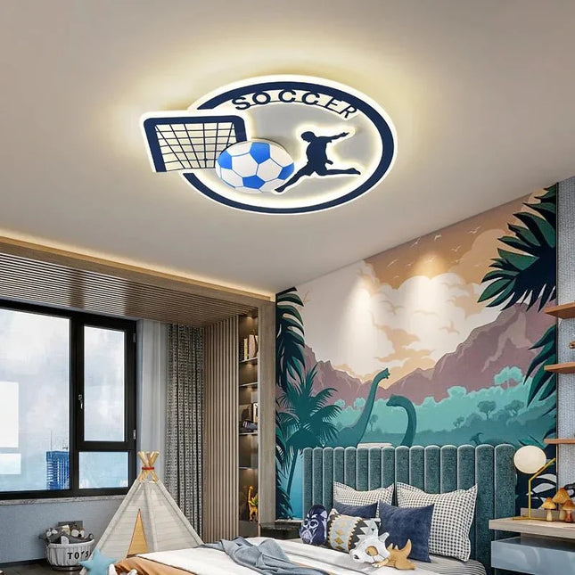 Lampe Enfant Plafonnier LED Football Moderne en Métal et Acrylique - Luminous Place
