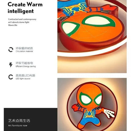 Lampe Enfant Spiderman Marvel Plafonnier LED Créatif en Fer pour Chambre - Luminous Place