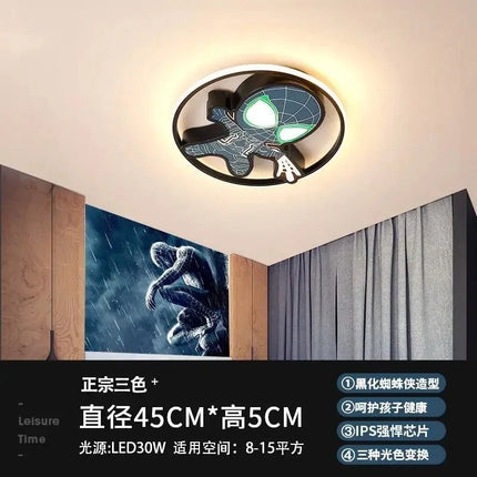 Lampe Enfant Spiderman Marvel Plafonnier LED Créatif en Fer pour Chambre - Luminous Place