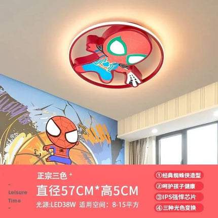 Lampe Enfant Spiderman Marvel Plafonnier LED Créatif en Fer pour Chambre - Luminous Place