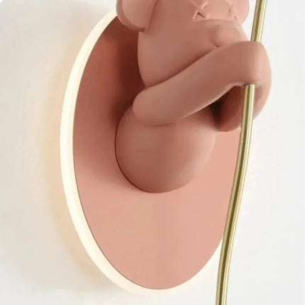 Lampe Enfant Applique Murale Ours Créative en Résine, Lumière d'Ambiance Macaron - Luminous Place