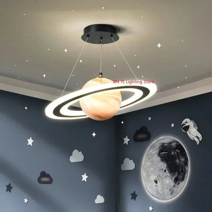 Lampe Enfant Suspension Planète en Acrylique E27, Lumière Chaude Ambiance Cosy - Luminous Place