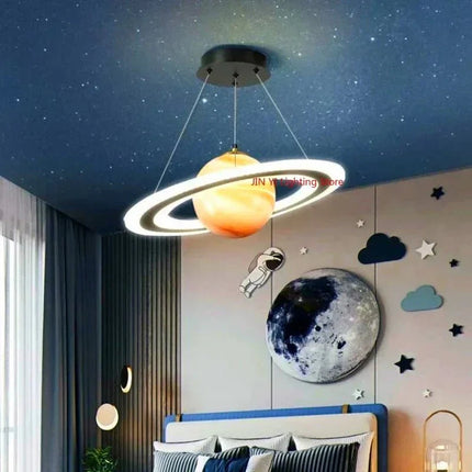 Lampe Enfant Suspension Planète en Acrylique E27, Lumière Chaude Ambiance Cosy - Luminous Place