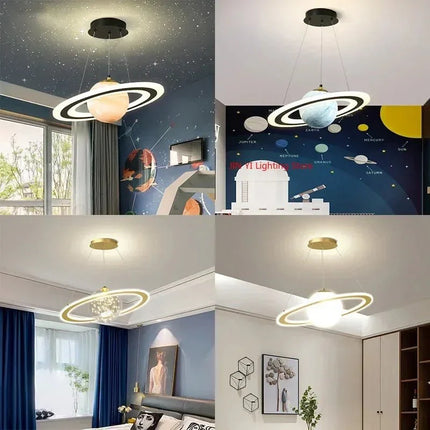Lampe Enfant Suspension Planète en Acrylique E27, Lumière Chaude Ambiance Cosy - Luminous Place