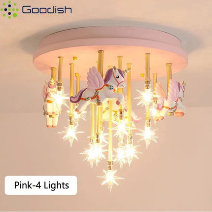 Lampe Enfant Plafonnier Carrousel Macaron LED, Ambiance Chaleureuse - Luminous Place
