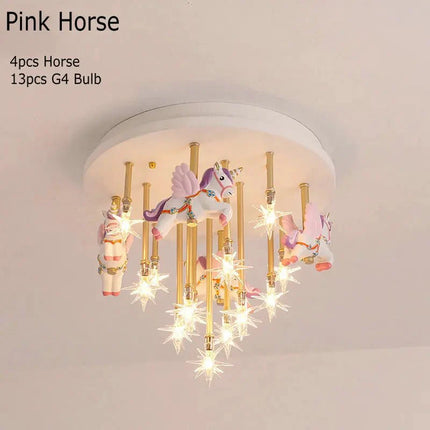 Lampe Enfant Plafonnier Carrousel Macaron LED, Ambiance Chaleureuse - Luminous Place