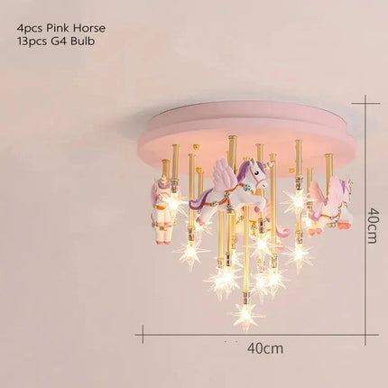 Lampe Enfant Plafonnier Carrousel Macaron LED, Ambiance Chaleureuse - Luminous Place