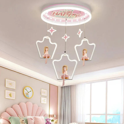 Lampe Enfant Plafonnier LED Nordique en Bois et Ferronnerie, Lumière Chaude Cosy - Luminous Place
