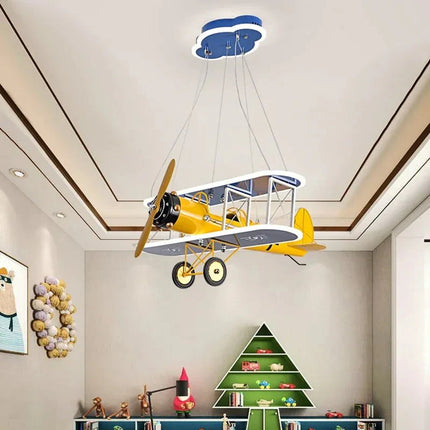 Lampe Enfant Suspension Nordique LED Avion Métal pour Chambre - Luminous Place