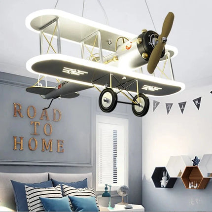 Lampe Enfant Suspension Nordique LED Avion Métal pour Chambre - Luminous Place