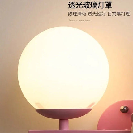 Lampe Enfant Applique Murale en Résine avec Boule de Verre Lapin, Design Nordique Élégant - Luminous Place
