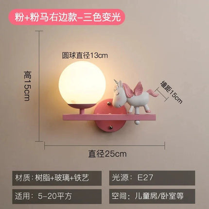 Lampe Enfant Applique Murale en Résine avec Boule de Verre Lapin, Design Nordique Élégant - Luminous Place