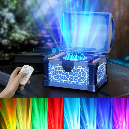 Lampe Enfant Projecteur Galaxie Coffre au Trésor avec Veilleuse Bluetooth et Minuterie - Luminous Place