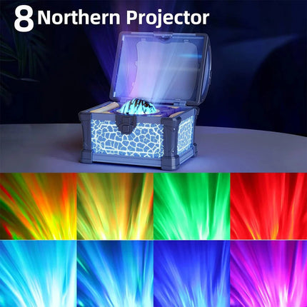 Lampe Enfant Projecteur Galaxie Coffre au Trésor avec Veilleuse Bluetooth et Minuterie - Luminous Place