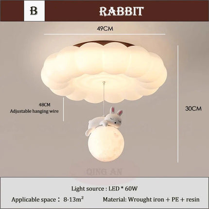 Lampe Enfant Plafonnier Nuage Moderne en Fer Blanc, Lumière Chaude Cosy - Luminous Place