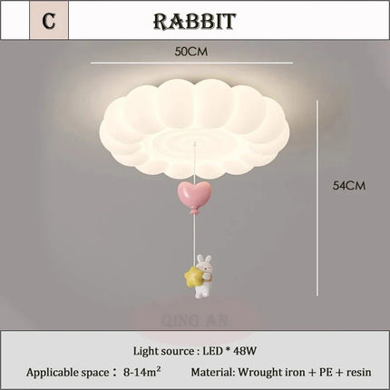 Lampe Enfant Plafonnier Nuage Moderne en Fer Blanc, Lumière Chaude Cosy - Luminous Place