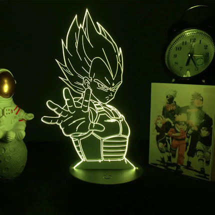 Lampe Enfant LED 3D Dragon Ball Goku Super Saiyan en acrylique, veilleuse design avec télécommande - Luminous Place