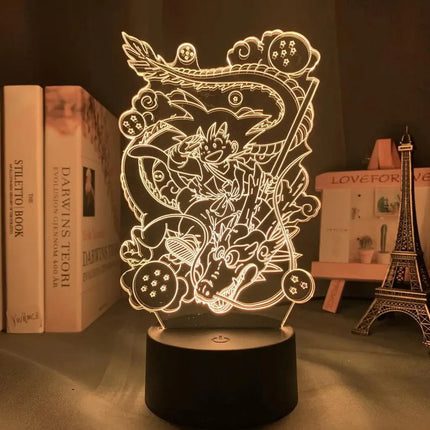 Lampe Enfant LED 3D Dragon Ball Goku Super Saiyan en acrylique, veilleuse design avec télécommande - Luminous Place