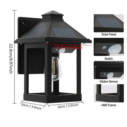 Luminaire Extérieur LED solaire avec détecteur, lumière chaude 3 modes, lot de 2 - Luminous Place