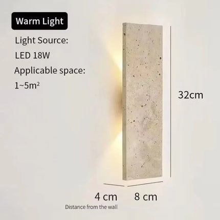 Luminaire Extérieur LED étanche en pierre naturelle, applique murale 110 - 220V - Luminous Place