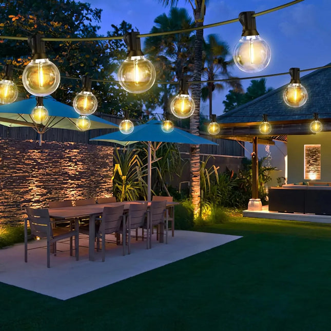 Luminaire Extérieur Guirlande LED Globe G40 IP65, lumière chaude pour balcon et fête - Luminous Place