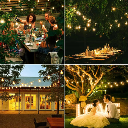 Luminaire Extérieur Guirlande LED Globe G40 IP65, lumière chaude pour balcon et fête - Luminous Place
