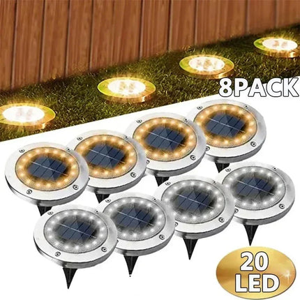 Luminaire Extérieur solaire encastré 8/20 LED blanc chaud pour jardin et pelouse - Luminous Place