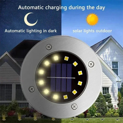 Luminaire Extérieur solaire encastré 8/20 LED blanc chaud pour jardin et pelouse - Luminous Place